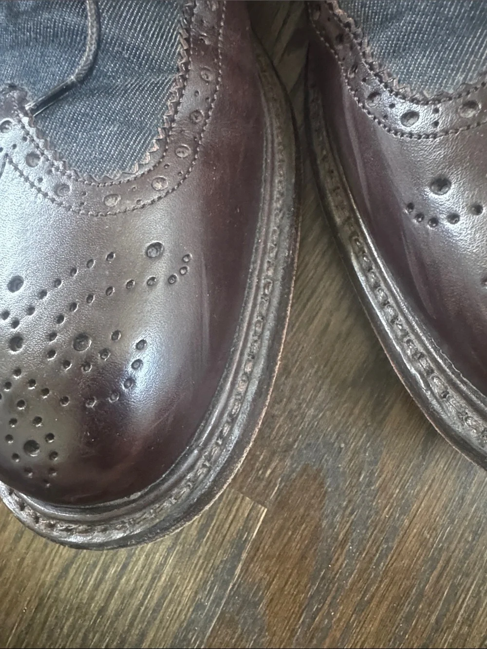 Salvatore Ferragamo Brown Leather and Canvas Wingtip Derby Oxfords 10 2E (wide)